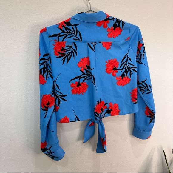 ASOS River Island Petite Tie Front Cropped Top Size 4 - Picture 8 of 10